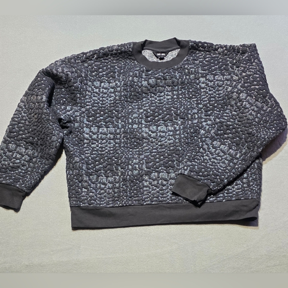 Saint + Sofia Black Textured Sweater Size 8 PTP 23 Length 21 - Picture 2 of 7